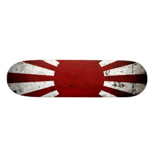 Schwarze Schmutz-Japan-aufgehende Sonne-Flagge Skateboard