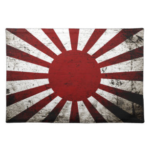 Schwarze Schmutz-Japan-aufgehende Sonne-Flagge Tischset