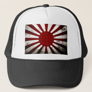 Schwarze Schmutz-Japan-aufgehende Sonne-Flagge Truckerkappe