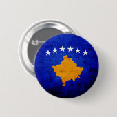Schwarze Schmutz-Kosovo-Flagge Button (Vorne & Hinten)