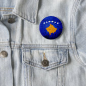 Schwarze Schmutz-Kosovo-Flagge Button (Beispiel)