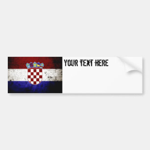 Schwarze Schmutz-Kroatien-Flagge Autoaufkleber