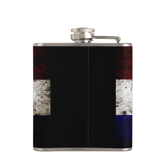 Schwarze Schmutz-Kroatien-Flagge Flachmann (Rückseite)