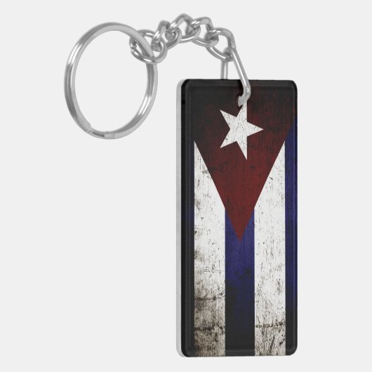 Schwarze Schmutz-Kuba-Flagge Schlüsselanhänger (Vorderseite links)