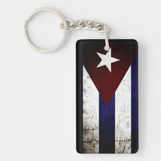 Schwarze Schmutz-Kuba-Flagge Schlüsselanhänger (Vorderseite)