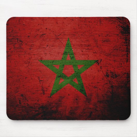 Schwarze Schmutz-Marokko-Flagge Mousepad (Vorne)