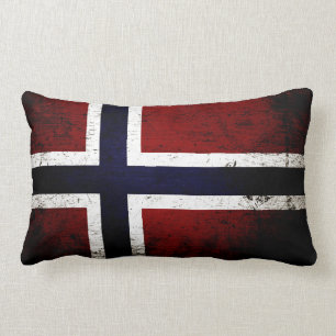 Schwarze Schmutz-Norwegen-Flagge Lendenkissen