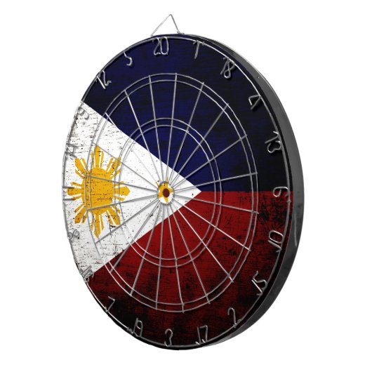 Schwarze Schmutz-Philippinen-Flagge Dartscheibe (Vorderseite rechts)