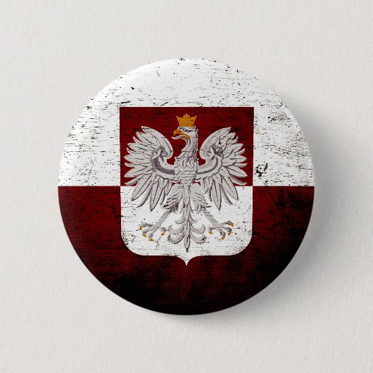 Schwarze Schmutz-Polen-Flagge Button (Vorderseite)