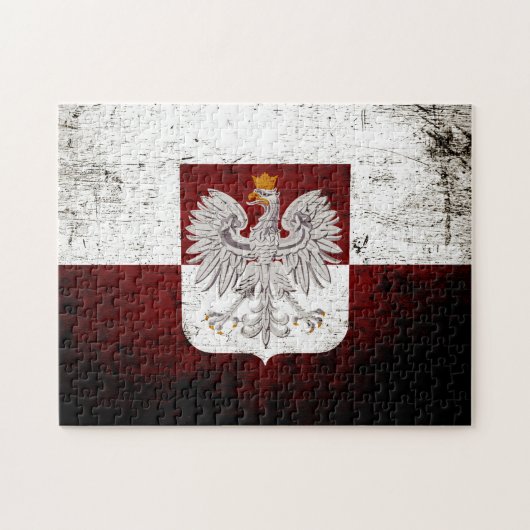 Schwarze Schmutz-Polen-Flagge Puzzle (Horizontal)