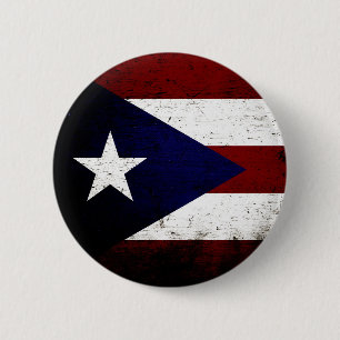 Schwarze Schmutz-Puerto- Ricoflagge Button