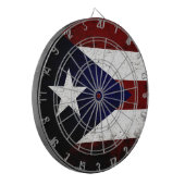 Schwarze Schmutz-Puerto- Ricoflagge Dartscheibe (Vorderseite Links)