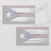 Schwarze Schmutz-Puerto- Ricoflagge Visitenkarte (Vorne/Hinten)