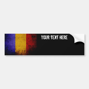 Schwarze Schmutz-Rumänien-Flagge Autoaufkleber