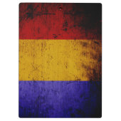 Schwarze Schmutz-Rumänien-Flagge Klemmbrett (Rückseite)