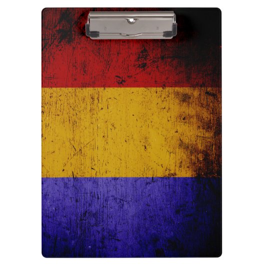 Schwarze Schmutz-Rumänien-Flagge Klemmbrett (Vorderseite)