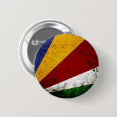 Schwarze Schmutz-Seychellen-Flagge Button (Vorne & Hinten)