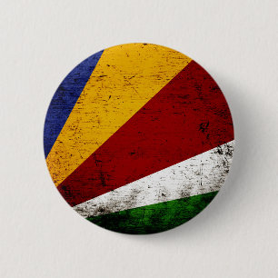 Schwarze Schmutz-Seychellen-Flagge Button