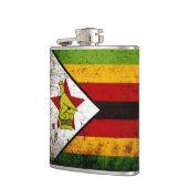 Schwarze Schmutz-Simbabwe-Flagge Flachmann (Links)