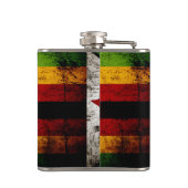 Schwarze Schmutz-Simbabwe-Flagge Flachmann (Rückseite)