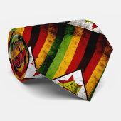 Schwarze Schmutz-Simbabwe-Flagge Krawatte (Gerollt)