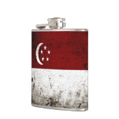 Schwarze Schmutz-Singapur-Flagge Flachmann (Links)