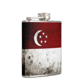 Schwarze Schmutz-Singapur-Flagge Flachmann (Rechts)