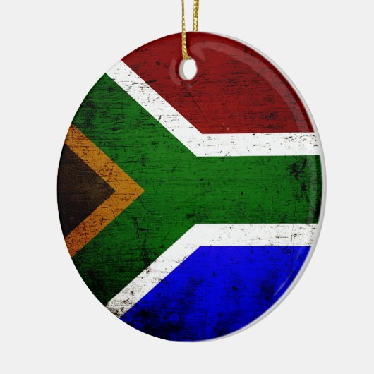 Schwarze Schmutz-Südafrika-Flagge Keramik Ornament (Links)
