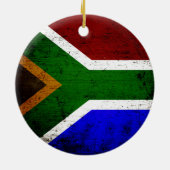Schwarze Schmutz-Südafrika-Flagge Keramik Ornament (Hinten)