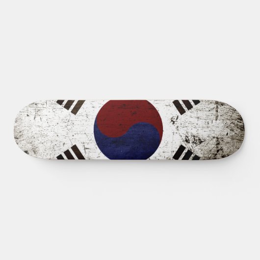 Schwarze Schmutz-Südkorea-Flagge Skateboard (Horizontal)