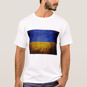 Schwarze Schmutz-Ukraine-Flagge T-Shirt
