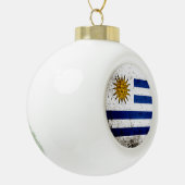 Schwarze Schmutz-Uruguay-Flagge Keramik Kugel-Ornament (Links)
