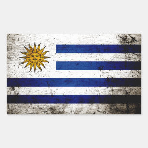 Schwarze Schmutz-Uruguay-Flagge Rechteckiger Aufkleber