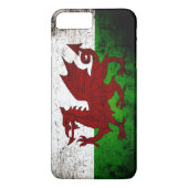 Schwarze Schmutz-Wales-Flagge Case-Mate iPhone Hülle (Rückseite)