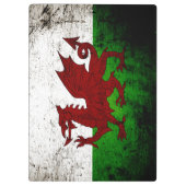Schwarze Schmutz-Wales-Flagge Klemmbrett (Rückseite)