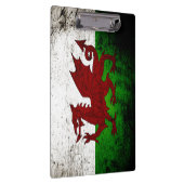 Schwarze Schmutz-Wales-Flagge Klemmbrett (Rechts)