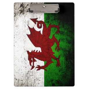 Schwarze Schmutz-Wales-Flagge Klemmbrett