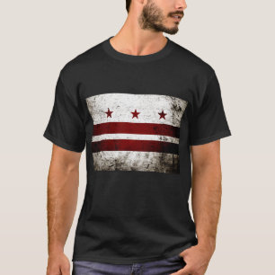 Schwarze Schmutz-Washington DC-Flagge T-Shirt