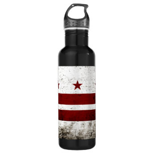 Schwarze Schmutz-Washington DC-Flagge Trinkflasche