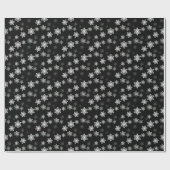 Schwarze Schnee-Flocken-Mitternachtsaufregungen Geschenkpapier (Flach)