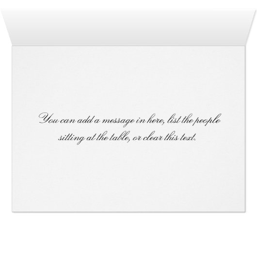 Schwarze Schneeflocke-Tabellen-Sitzplatz-Karten (Innenansicht Horizontal (Unten))