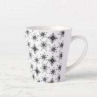 Schwarze Schneeflocken Geometrie Bubble Winter Pat