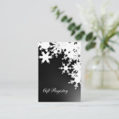 Schwarze Schneeflocken Gift-Registrierungskarten Begleitkarte (Stehend Vorderseite)