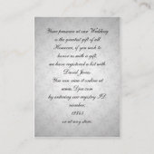 Schwarze Schneeflocken Gift-Registrierungskarten Begleitkarte (Rückseite)