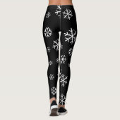 Schwarze Schneeflocken Leggings (Rückseite)