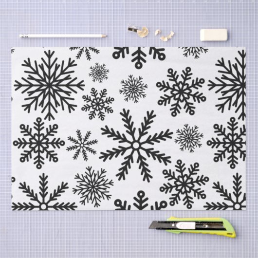 Schwarze Schneeflocken Seidenpapier (Handwerk)