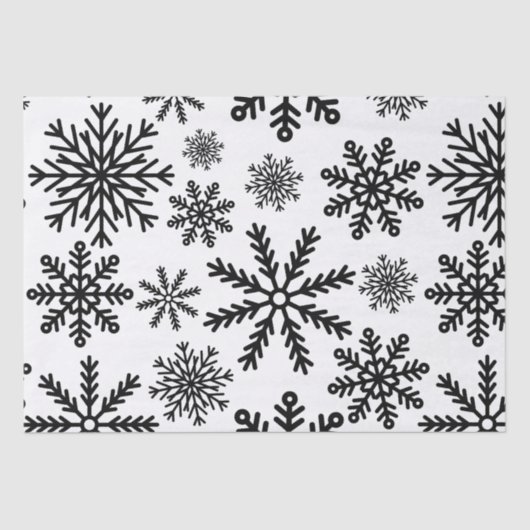 Schwarze Schneeflocken Seidenpapier (Vorderseite)