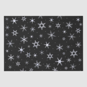 Schwarze Schneeflocken Seidenpapier