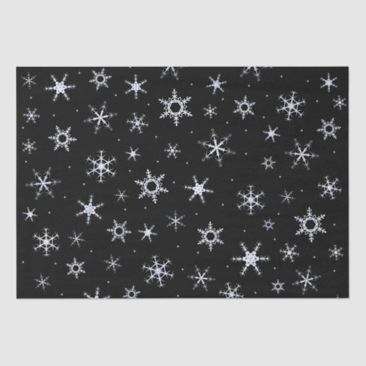 Schwarze Schneeflocken Seidenpapier (Vorderseite)