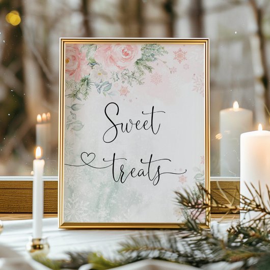 Schwarze Schneeflocken, süße Leckereien Poster